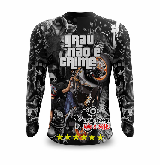 Camisa Grau Não É Crime Manga Longa