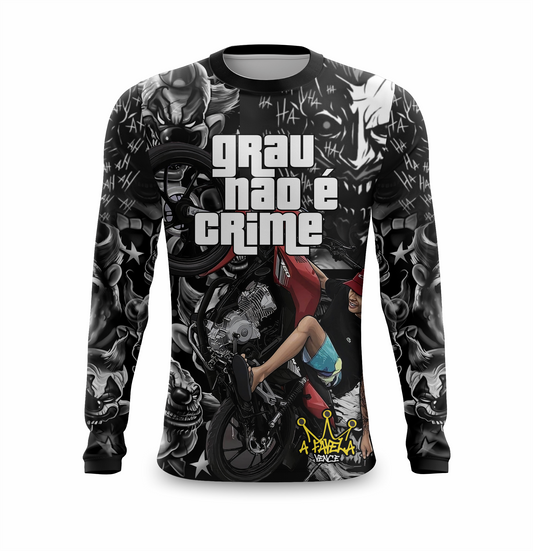 Camisa Grau Não É Crime Manga Longa