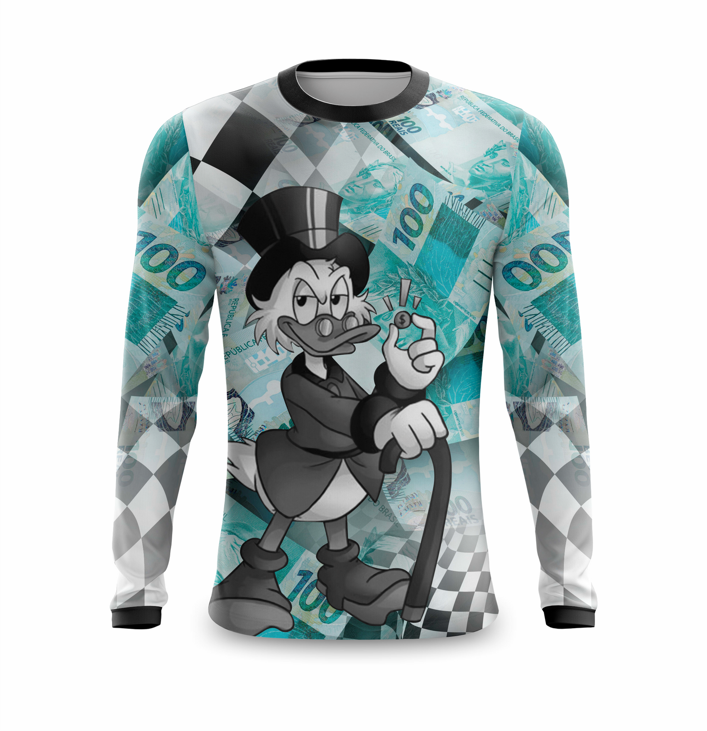 Camisa Tio Patinhas Nota De 100 Manga Longa